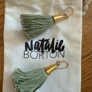 Green Tassel Earrings